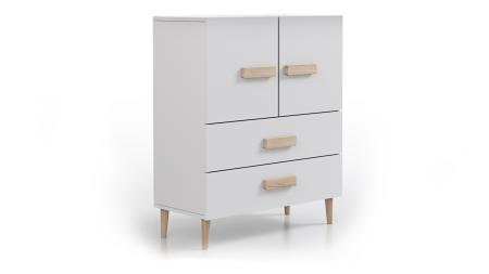 Komoda dziecięca młodzieżowa Lemon Biała, Buk HD