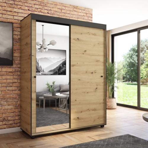 Przejdź do produktu Szafa przesuwna Porto 160 z lustrem, Artisan