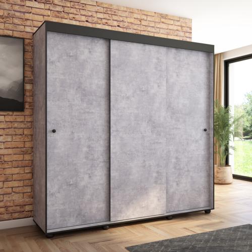 Przejdź do produktu Szafa przesuwna Porto 205 gładka, Beton