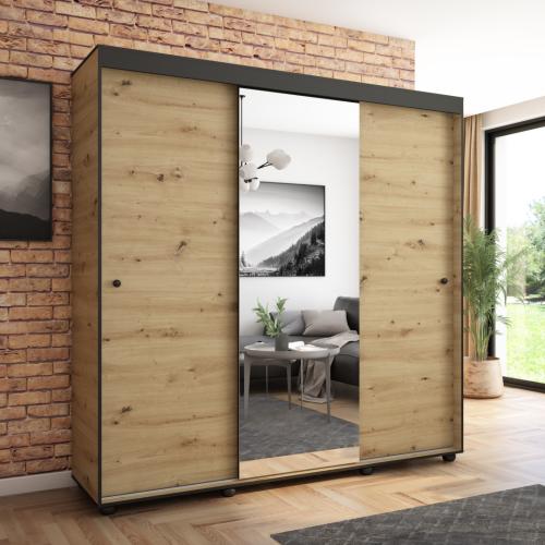 Przejdź do produktu Szafa przesuwna Porto 205 z lustrem, Artisan