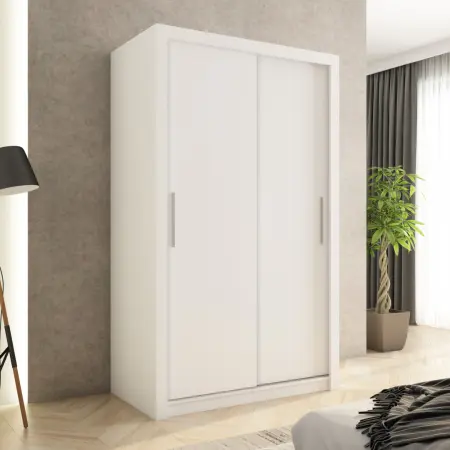 Szafa przesuwna MONAKO 120 gładka, Biała 2