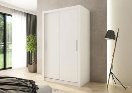 Szafa przesuwna MONAKO 120 gładka, Biała HD