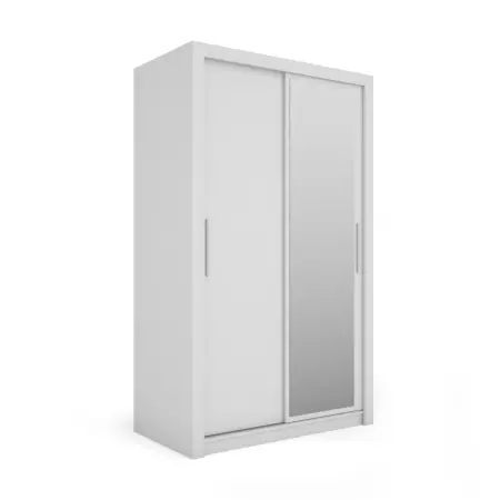 Szafa przesuwna MONAKO 120 z lustrem, Biała
