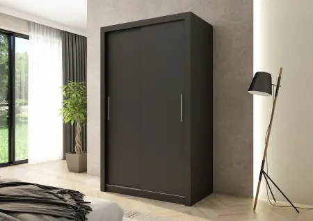 Szafa przesuwna MONAKO 120 gładka, Czarna HD