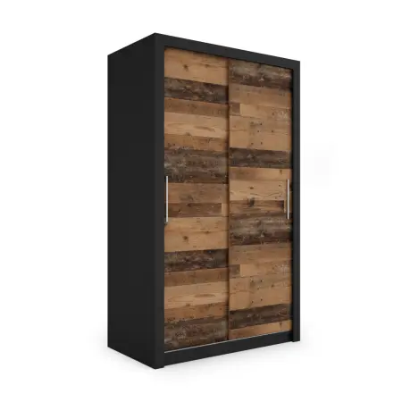 Szafa przesuwna MONAKO 120 gładka, Czarna, Front Old