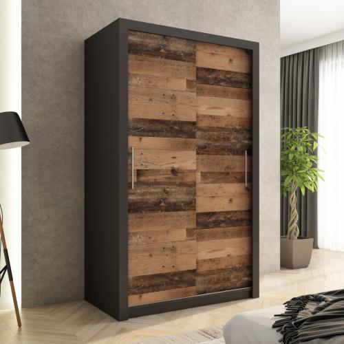 Przejdź do produktu Szafa przesuwna MONAKO 120 gładka, Czarna, Front Old