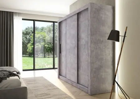 Szafa przesuwna Monako 205, Beton, gładka HD2