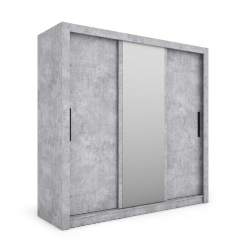 Przejdź do produktu Szafa przesuwna Monako 205, Beton, Lustro