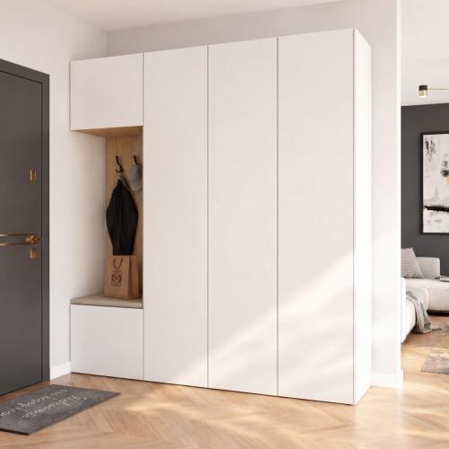 Przejdź do produktu Szafa Modułowa  Garderoba  210 cm  NEMO 3D  Biały  Dąb Cremona Lewa  strona  