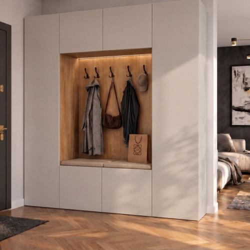 Przejdź do produktu  Szafa Modułowa  Garderoba 220 cm  NEMO 2D  Kaszmir Dąb Cremona 