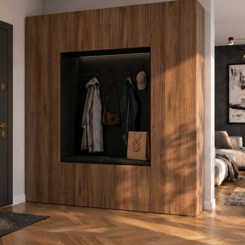 Przejdź do produktu Szafa Modułowa  Garderoba  220 cm  NEMO 2D  Orzech Warmia   Czarny  