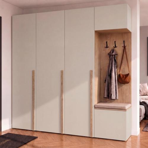 Przejdź do produktu  Szafa Modułowa Garderoba 210 cm NEMO 3D Kaszmir Dąb Cremona  uchwyt lamela 