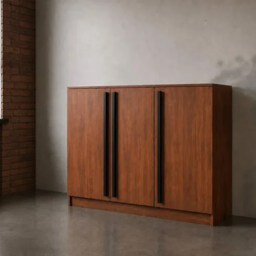 Przejdź do produktu Komoda do Salonu ITO 150 cm Orzech Warmia  – 3 Szuflady | Nowoczesna Komoda 150x100x40 cm.