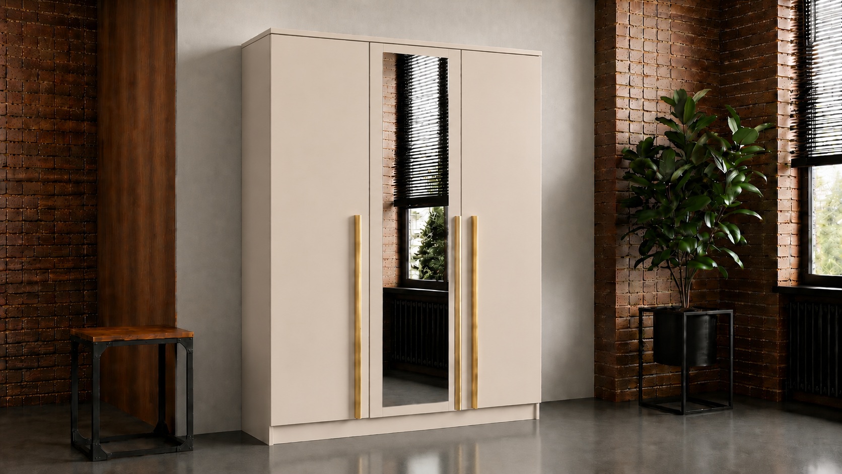 <img src="..." alt="Nowoczesna garderoba ITO 3D 150 cm kaszmir mat do sypialni" />
