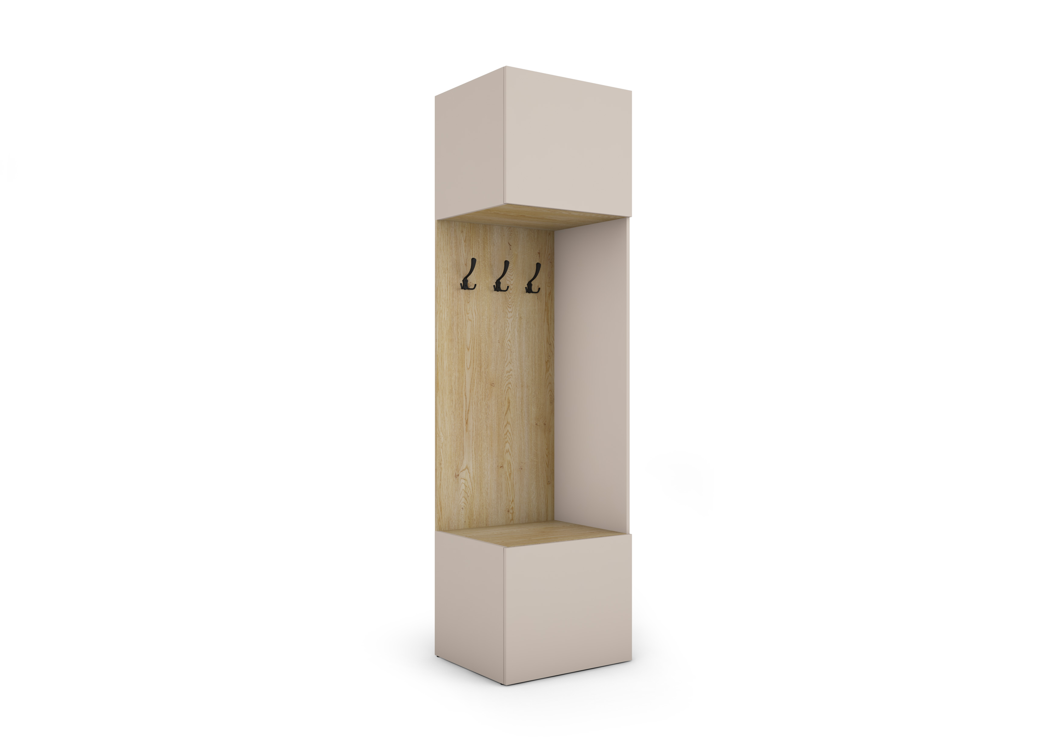 Szafa modułowa BOX 3 CZARNA (Czarny uchwyt) - wizualizacja