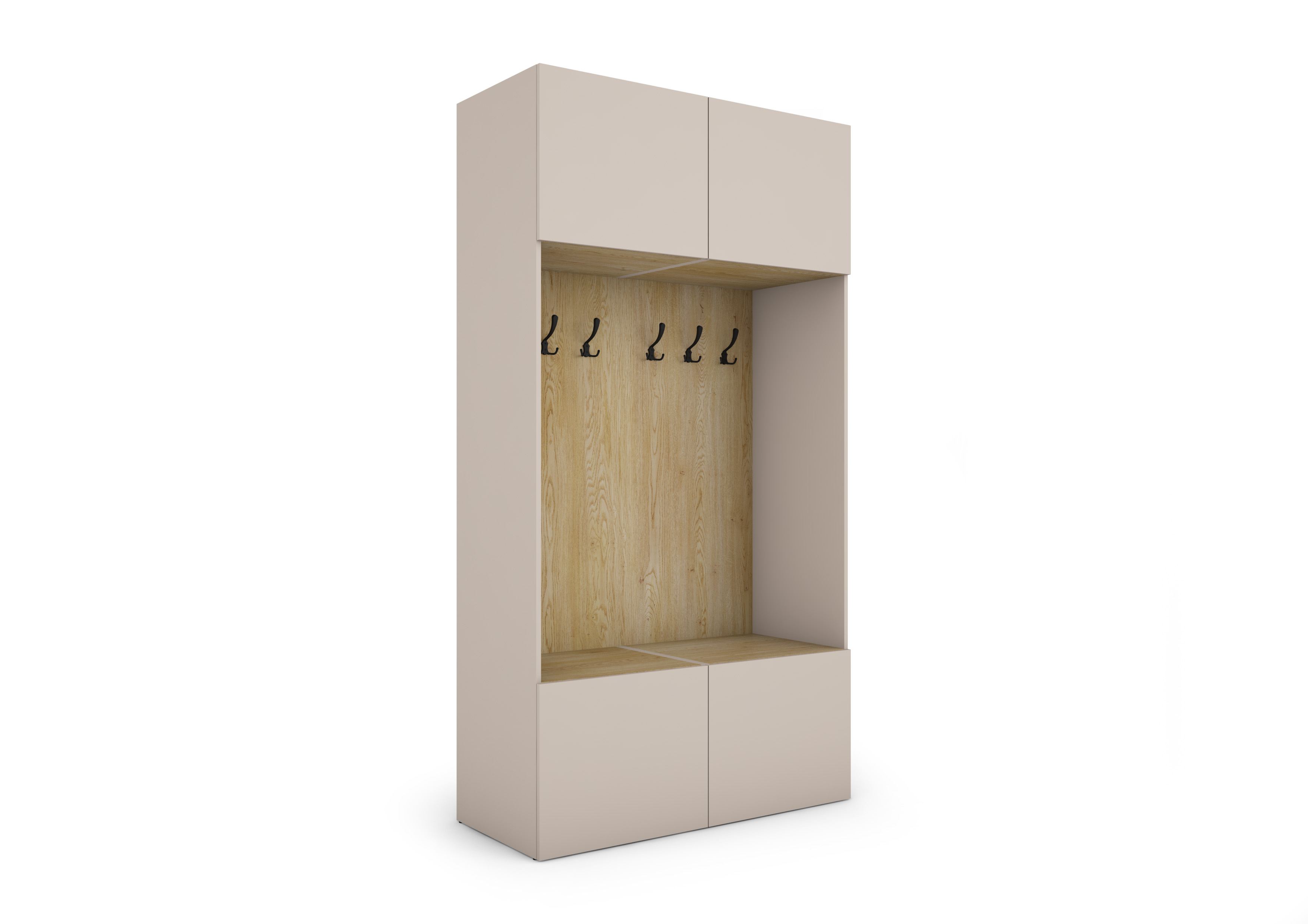 Szafa modułowa BOX 3 CZARNA (Czarny uchwyt) - wizualizacja