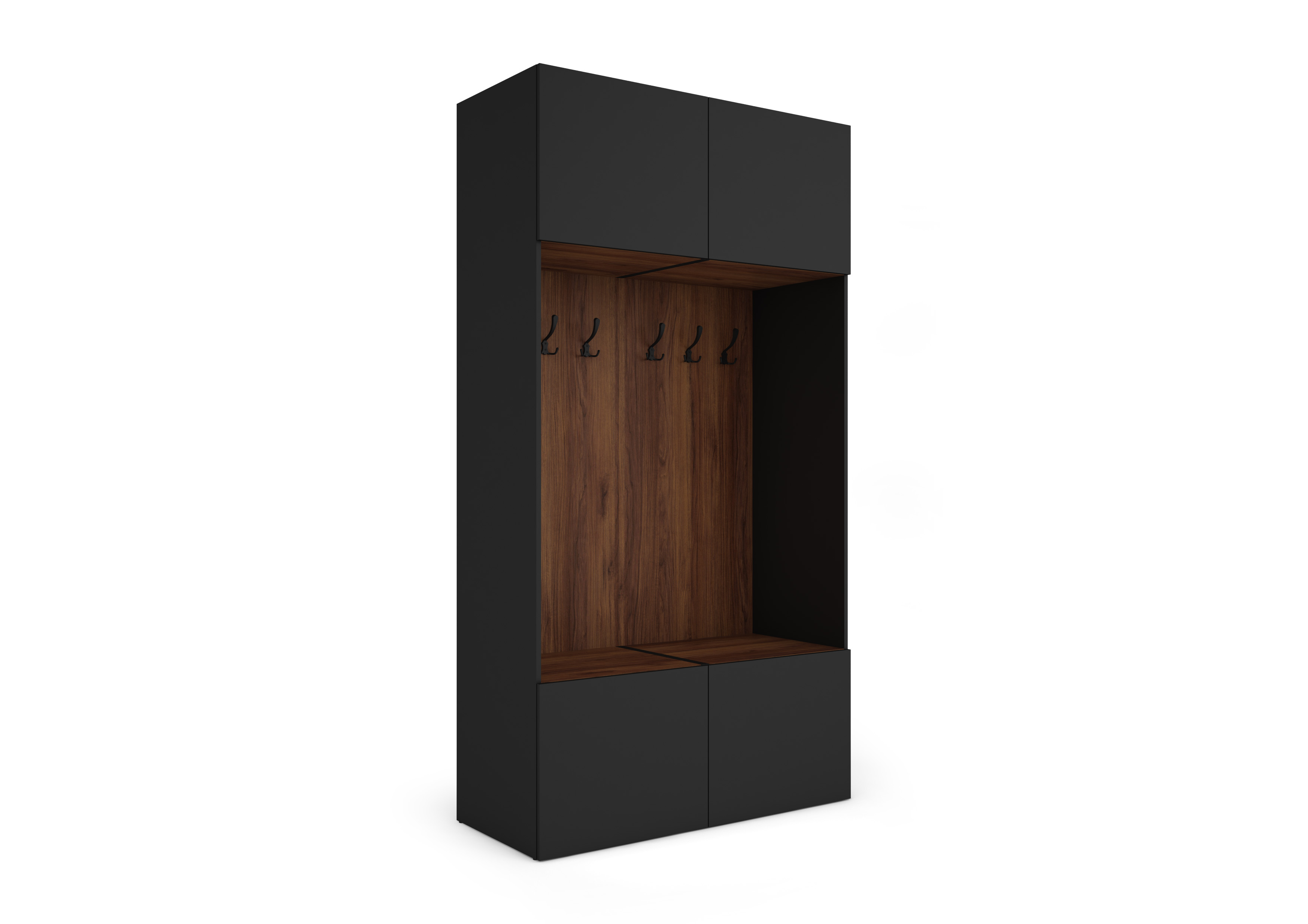 Szafa modułowa BOX 3 CZARNA (Czarny uchwyt) - wizualizacja