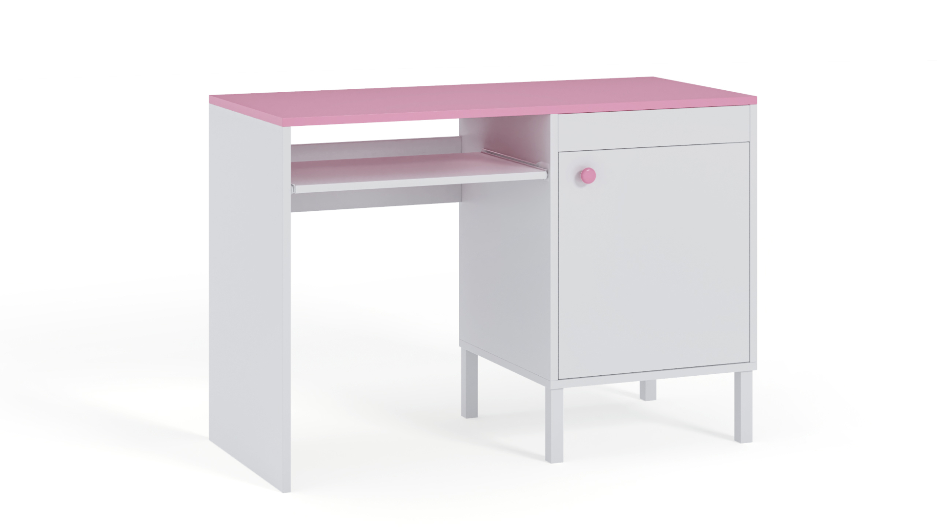 Biurko młodzieżowe Winter Białe, Różowy