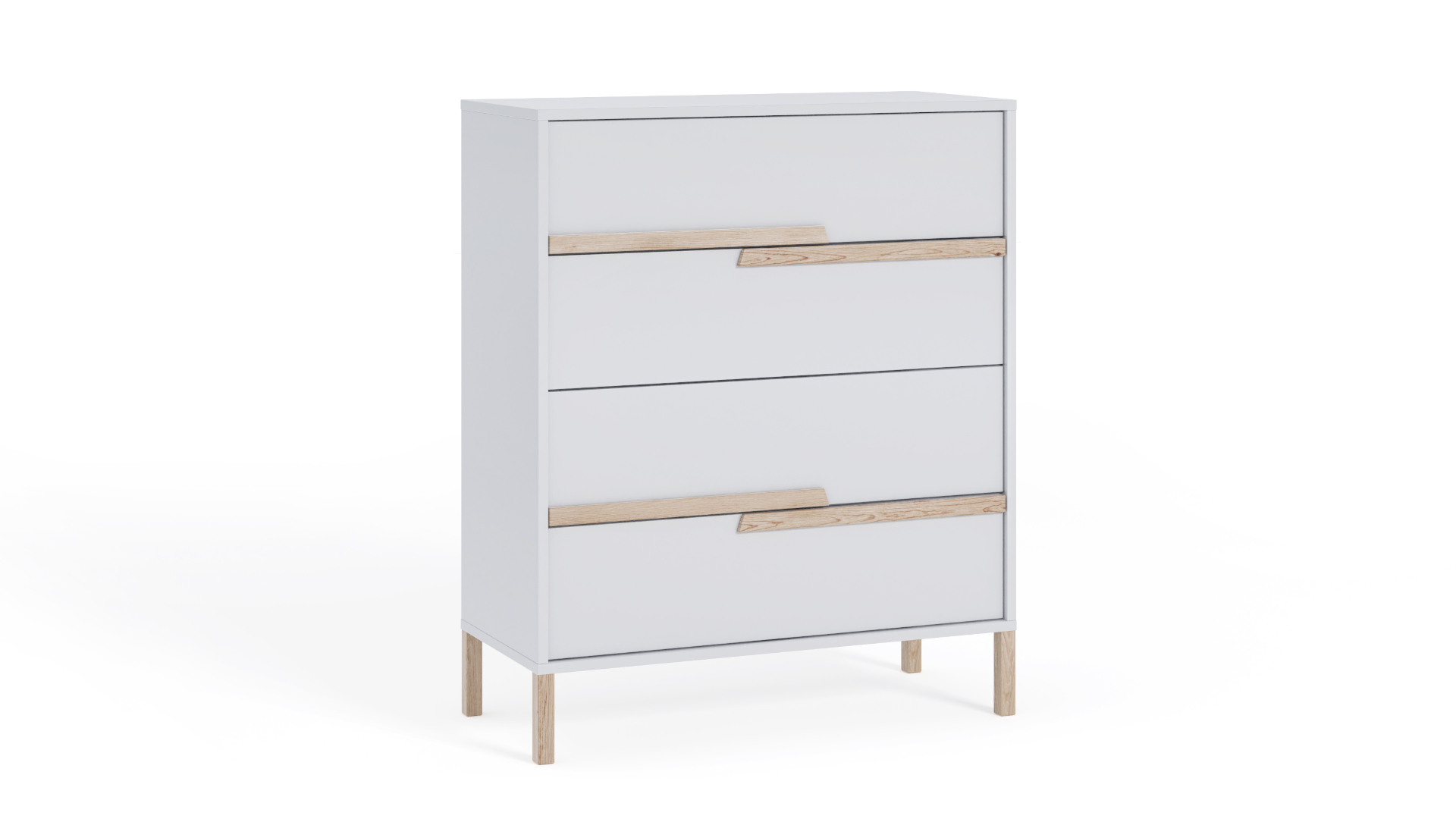 Komoda młodzieżowa Spring Biała, Uchwyty buk