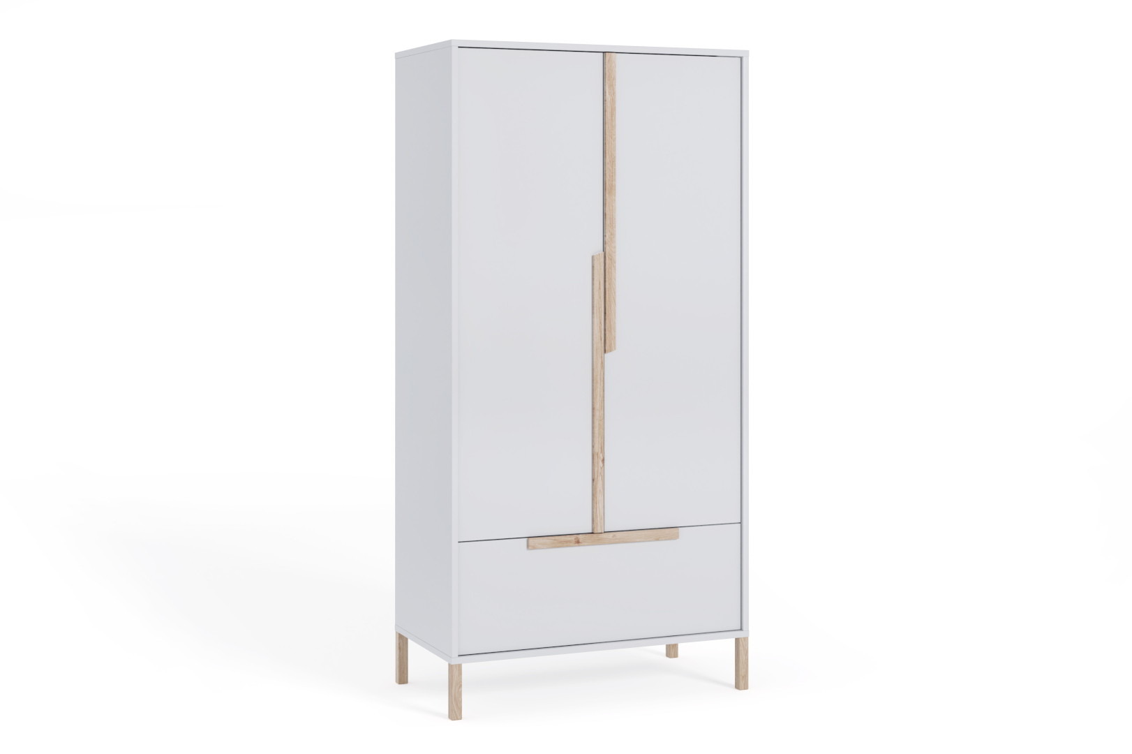 Szafa młodzieżowa Spring Biała, Uchwyty buk