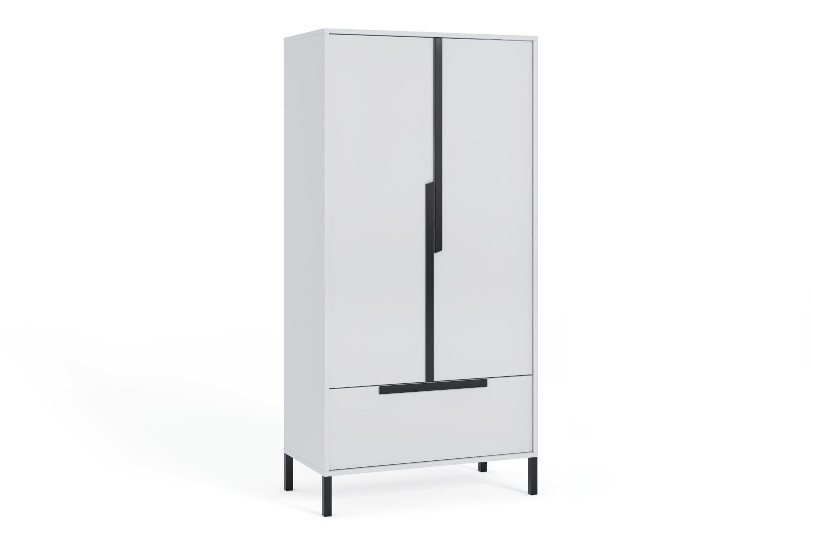 Szafa młodzieżowa Spring Biała, Uchwyty czarne