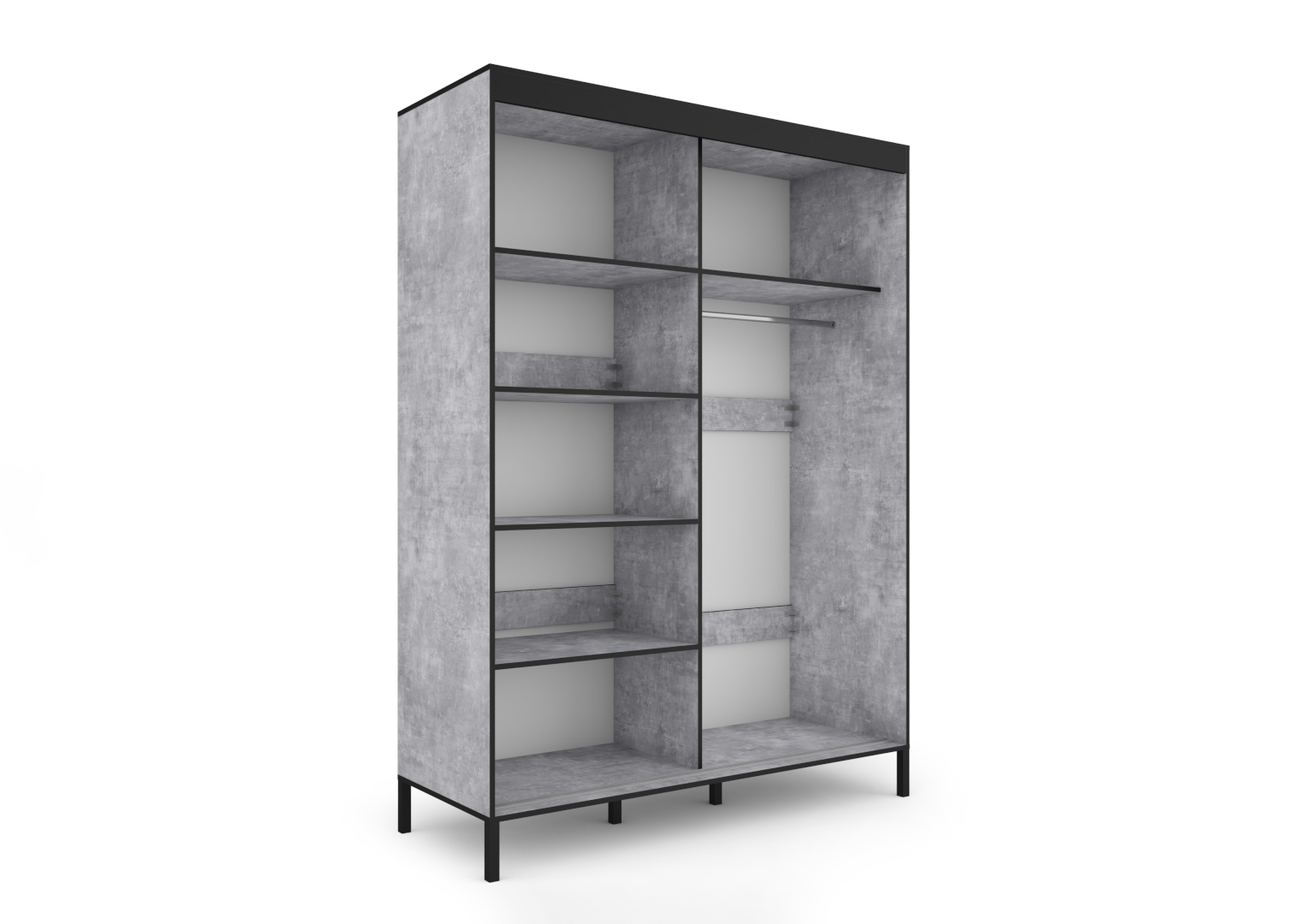 Wnętrze szafy Braga 160 - wizualizacja