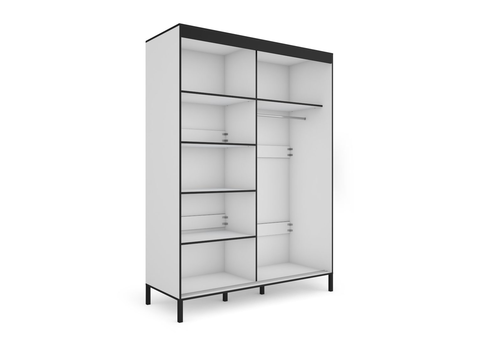 Wnętrze szafy Braga 160 - wizualizacja