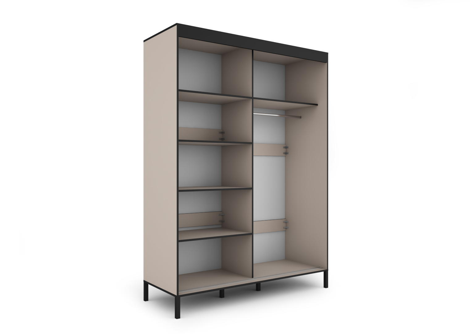 Wnętrze szafy Braga 160 - wizualizacja