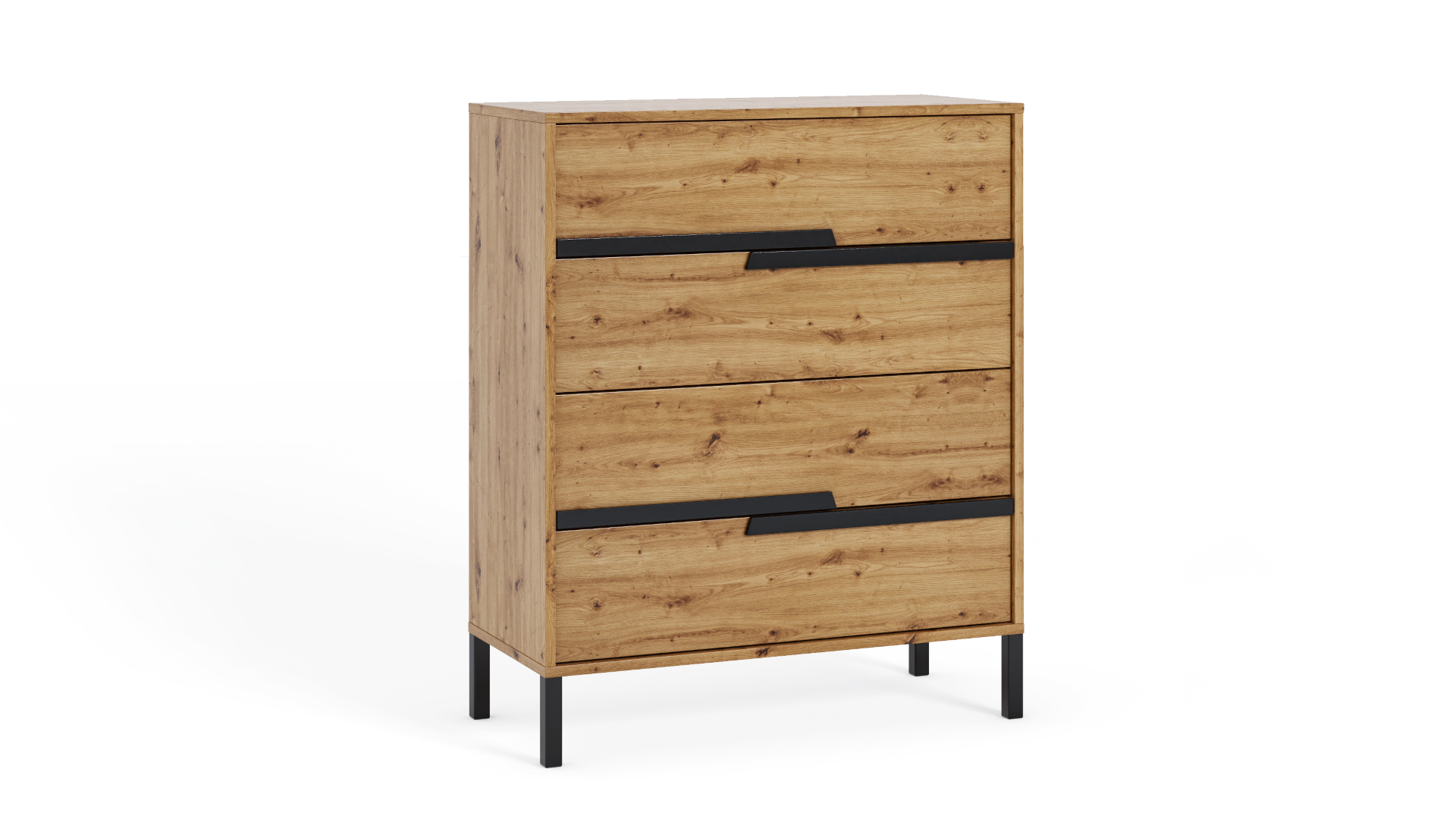 Komoda młodzieżowa Spring Artisan, Czarne uchwyty HD