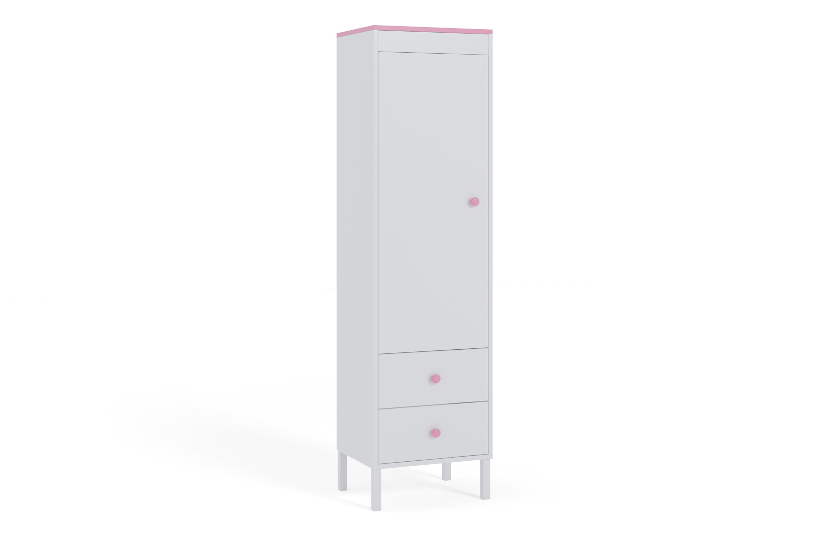 Regał młodzieżowy Winter Biały, Róż HD