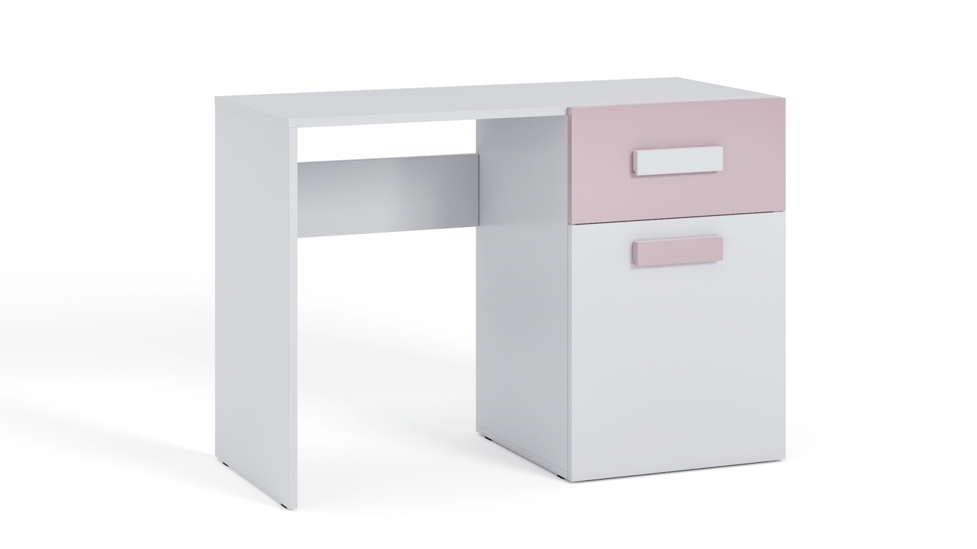 Biurko młodzieżowe Zygzak Białe, Róż HD