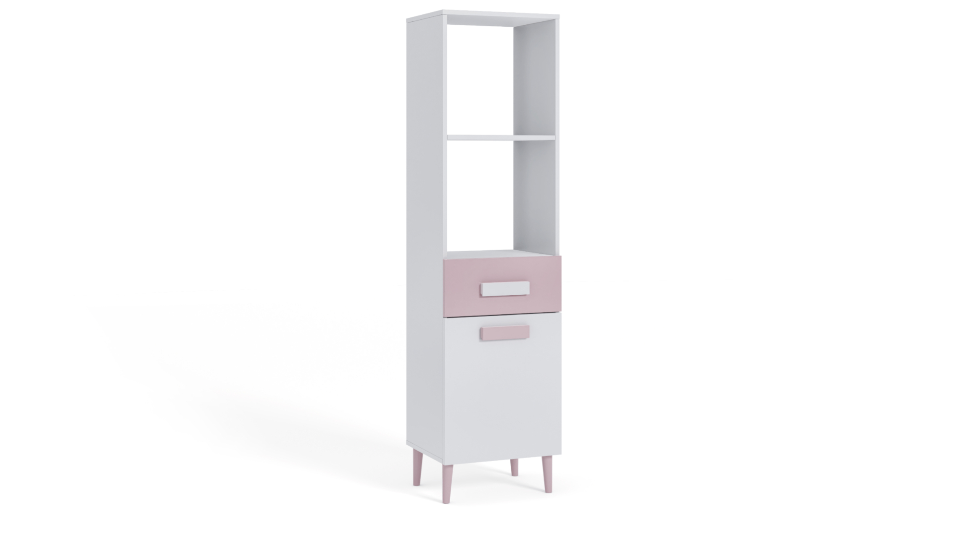 Regał młodzieżowy Zygzak Biały, Róż HD