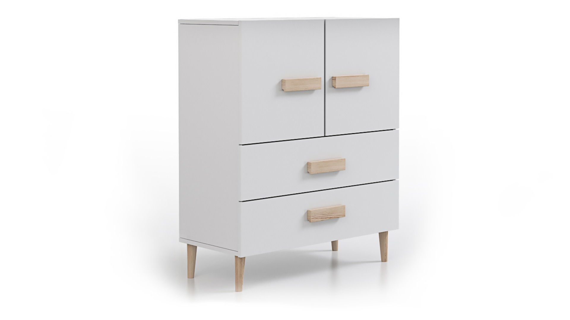 Komoda dziecięca młodzieżowa Lemon Biała, Buk HD