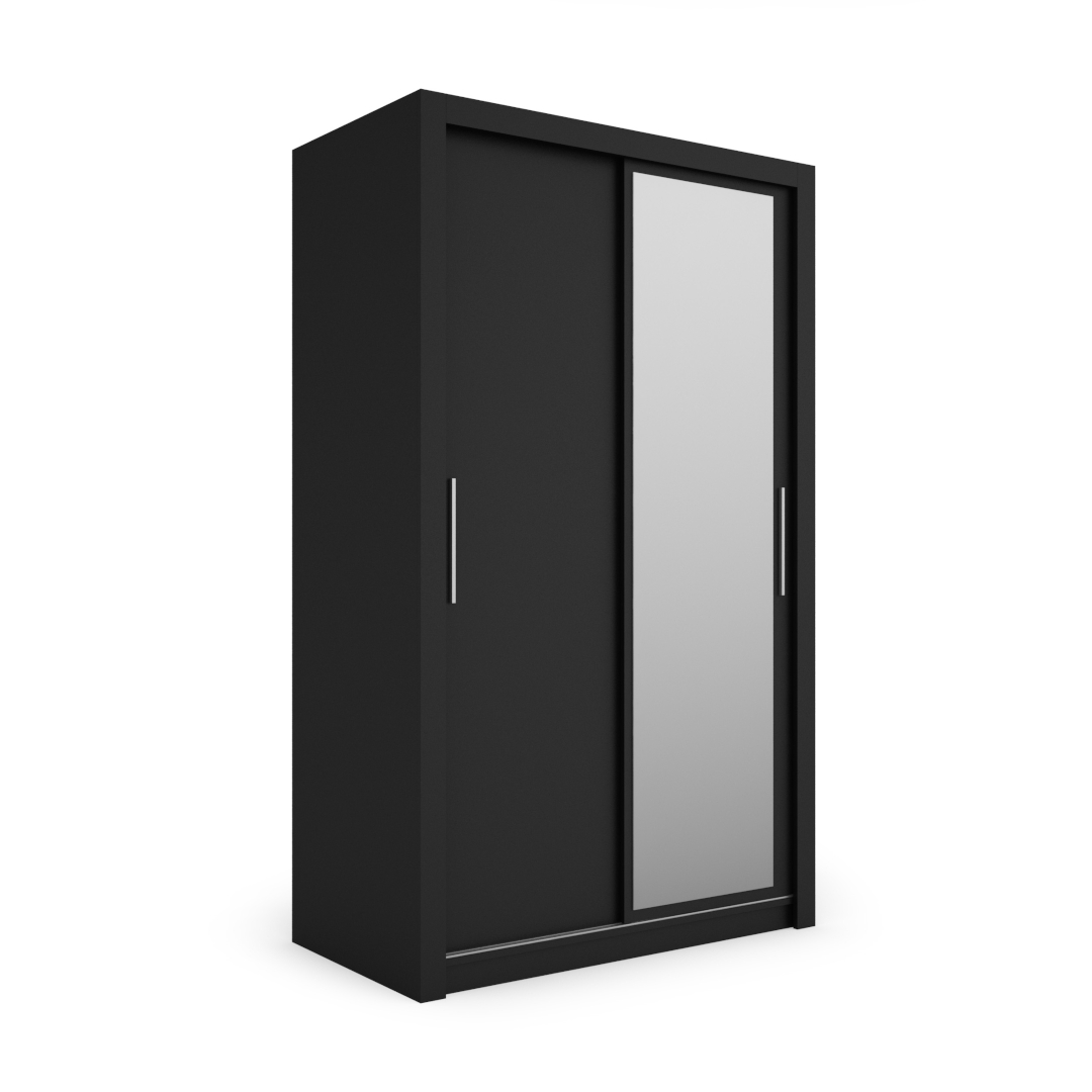 Szafa przesuwna MONAKO 120 z lustrem, Czarna